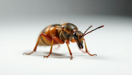 Close-up of a single insect on stark white background, illustration, closeup