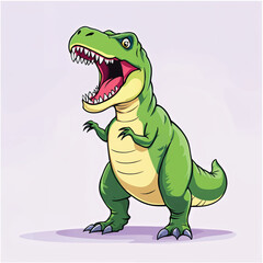 Fototapeta premium Adorable Cartoon Dinosaur Vector Illustration