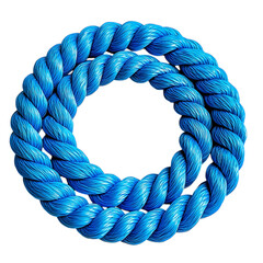 Blue Skipping Rope PNG: Coiled Jump Rope for Fitness Training.
