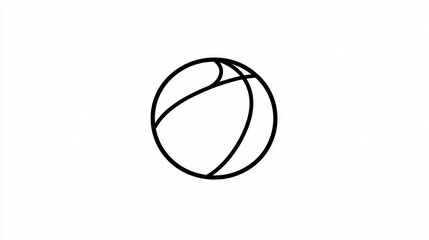 Simple basketball icon; white background; sport graphic