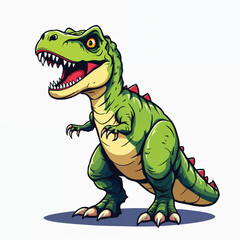 Fototapeta premium Adorable Cartoon Dinosaur Vector Illustration