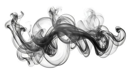 Abstract Smoke Art Swirling Patterns on White Background for Creative Projects