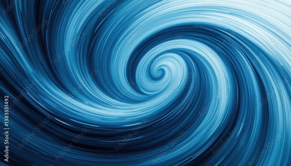 Poster dynamic blue swirl motion abstract art digital design studio environment close-up view fluidity conc