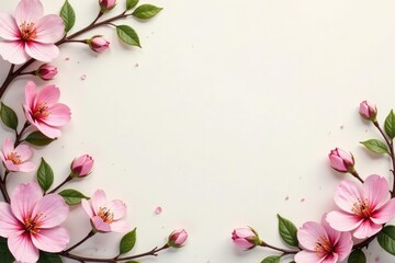 Naklejka premium Subtle floral damask, delicate blossoms and vines , motif, decor, soft