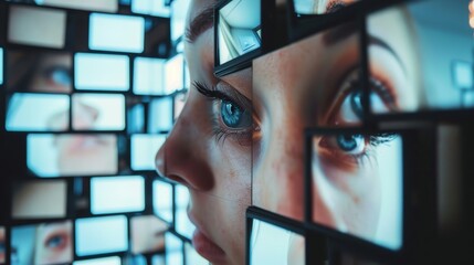 A visual metaphor on vanity and performative behavior in online presence.