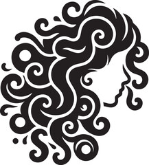 Fototapeta premium floral hairstyle vector, floral hairstyle logo vector, floral hairstyle vector illustration, floral hairstyle silhouette vector