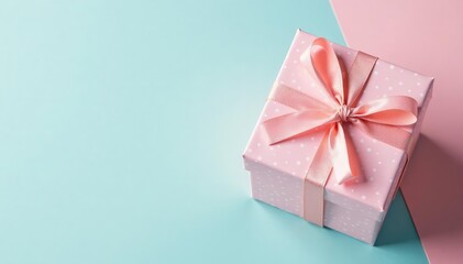 Obraz premium Subtle pastel gift box pattern, dotted background, shades, delicate