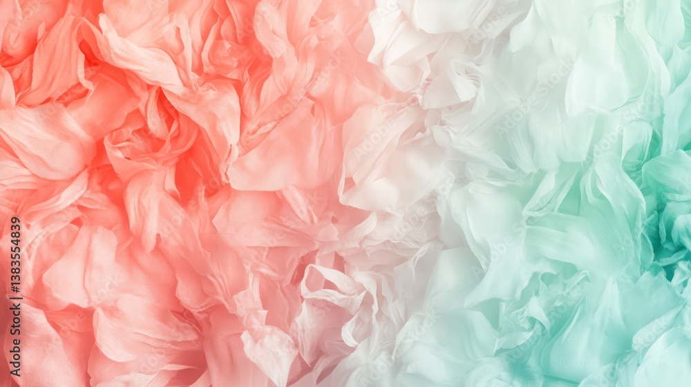 Poster a vibrant and abstract background composed of intertwined fabric with a color gradient