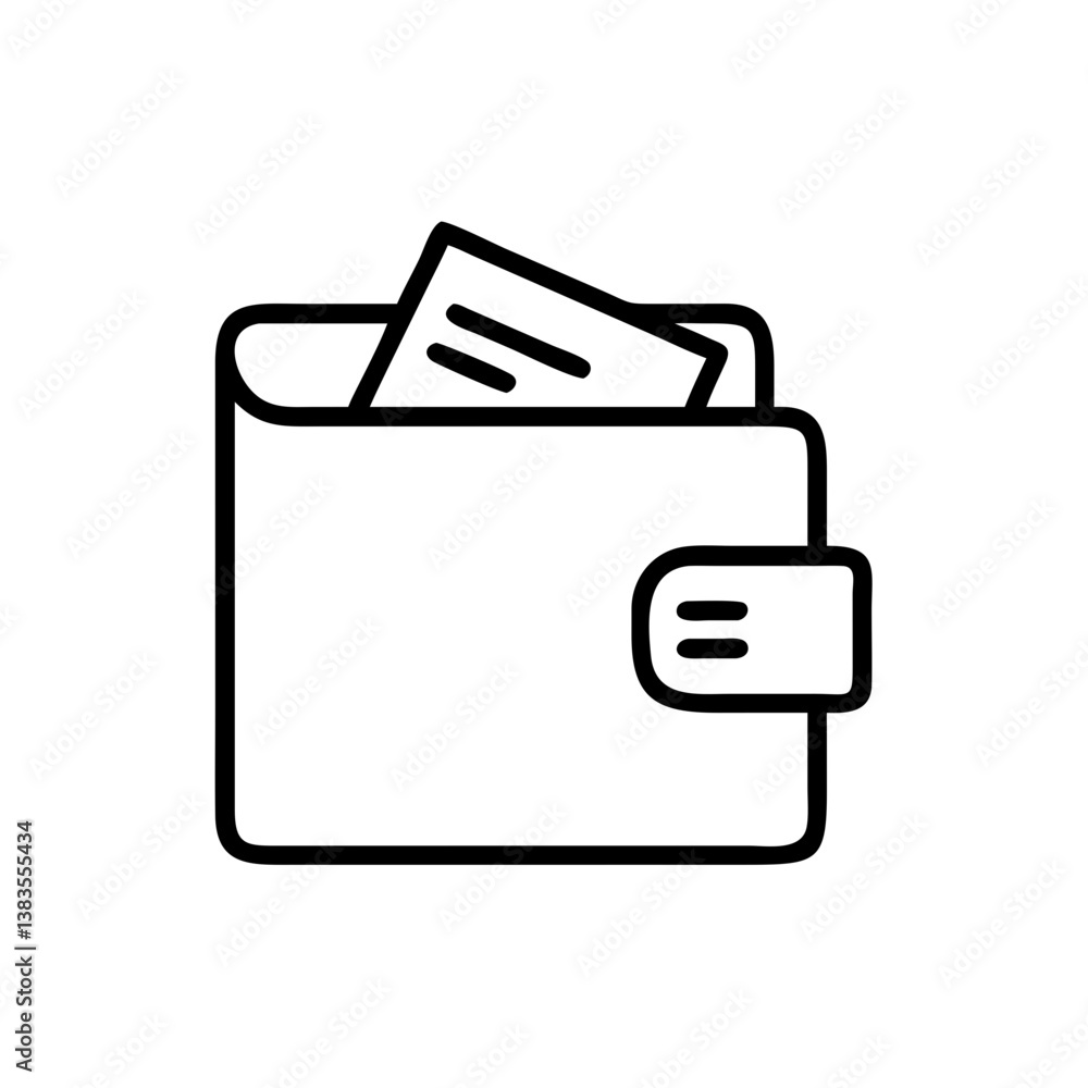 Poster wallet icon displaying contents in a minimalistic style