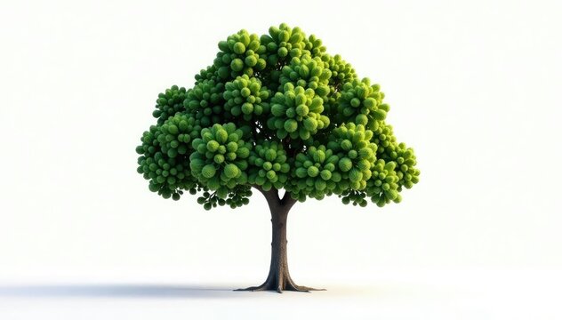 Tree in solitary isolation amidst empty white space, trunk, peaceful