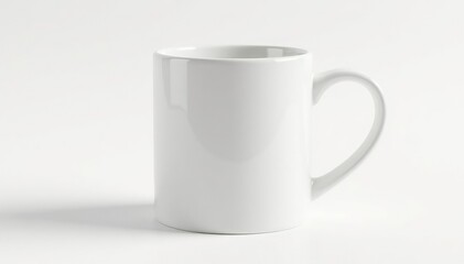 Fototapeta premium White ceramic mug isolated on white background, cup, morning, hot beverage