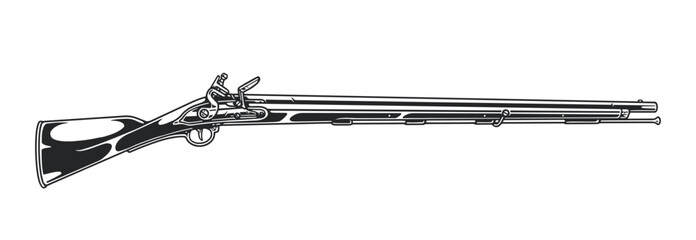 Detailed depiction of a vintage musket design