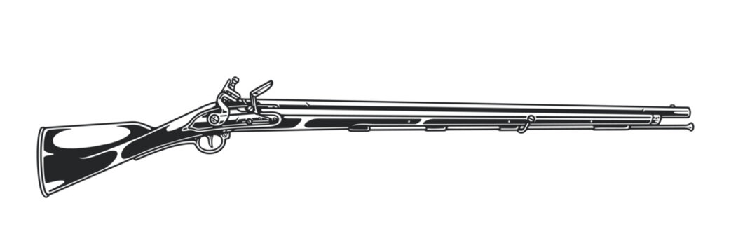 Detailed depiction of a vintage musket design