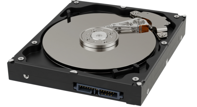 Isolated Detailed View of Internal Hard Disk Drive
