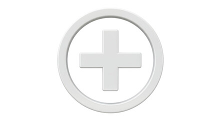 Obraz premium Isolated Medical Cross Symbol in White Circle for Healthcare