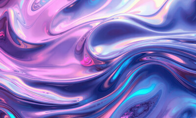 Fototapeta premium vibrant and fluid abstract background featuring swirling shades of pink, purple, and blue, creating mesmerizing holographic effect that evokes sense of depth and movement