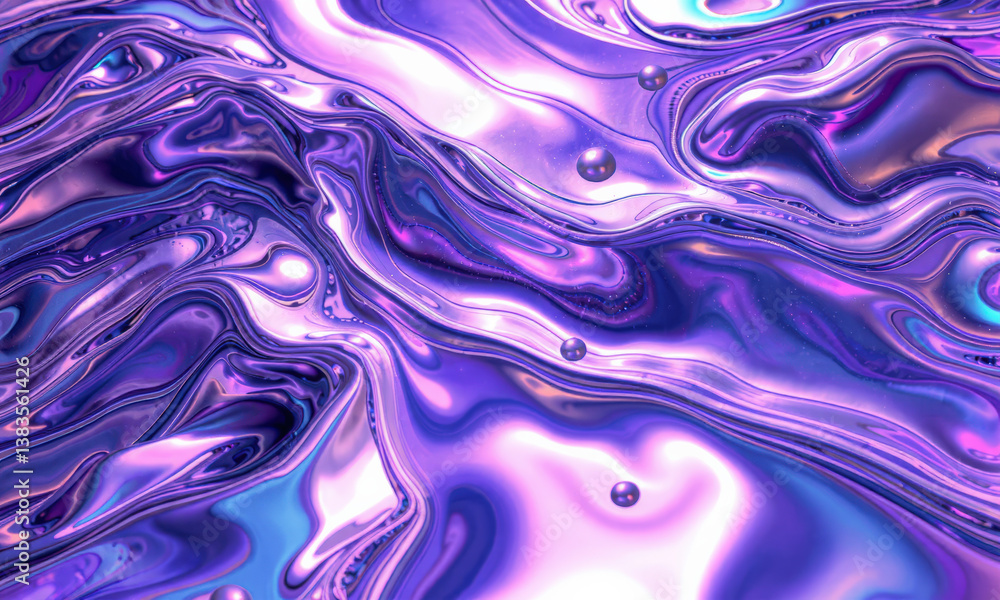 Poster vibrant and fluid abstract background featuring swirling purple and blue hues, creating mesmerizing 