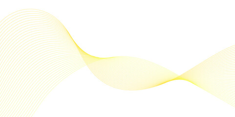 Luxury yellow golden wavy curve lines background. Digital futuristic technology concept. Gradient banner background.  Science, banner, business, poster, template, music background.