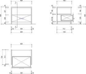 silhouette design vector illustration sketch drawing furniture wooden cupboard interior decoration room