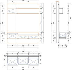 silhouette design vector illustration sketch drawing furniture wooden cupboard interior decoration room