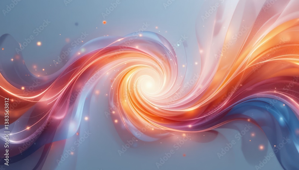 Poster dynamic swirls of colorful light abstract visual art digital creation vibrant environment close-up v