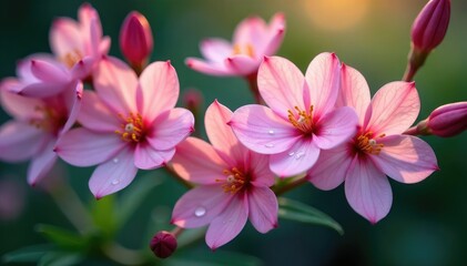 Delicate blossoms arranged in a symmetrical diamond pattern , geometric, botanical, seamless