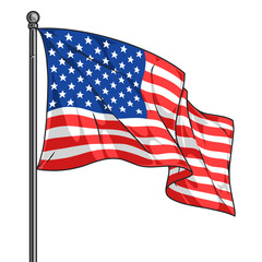 Fototapeta premium United States flag waving in the wind