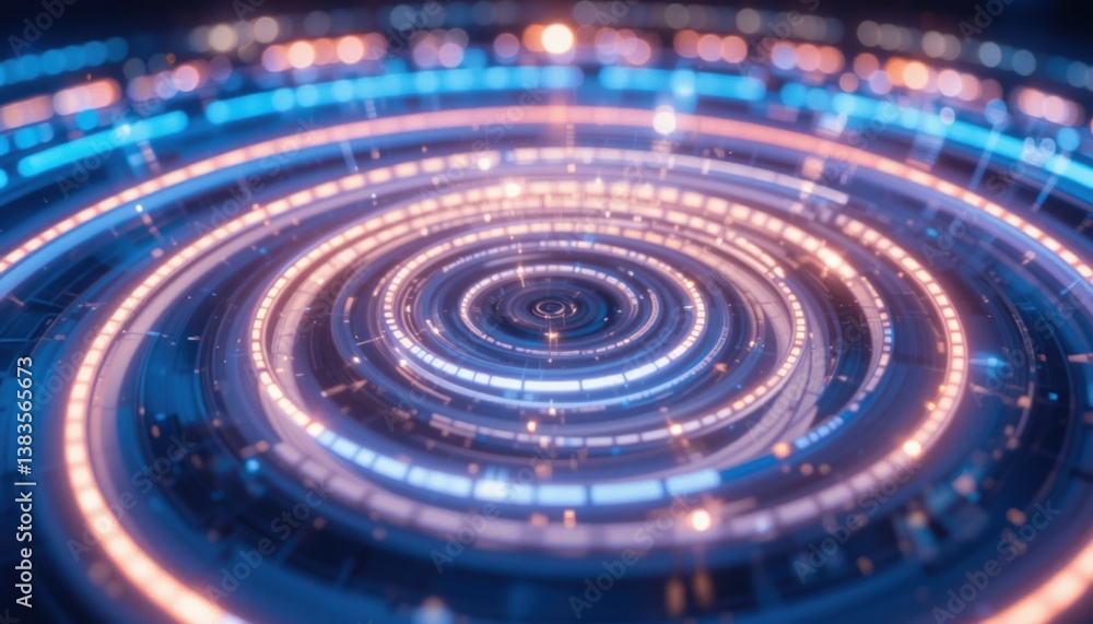 Fototapete dynamic digital spiral animation abstract environment motion graphics visualization futuristic conce
