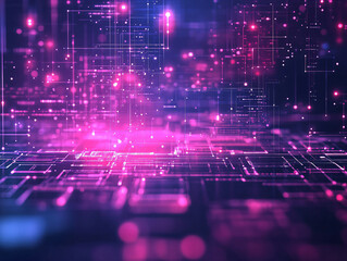 High-tech digital design in vibrant blue and purple colors. intelligent networks.