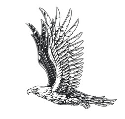 Majestic eagle soaring through the sky