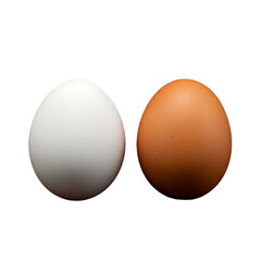 White and brown egg isolated on white background 