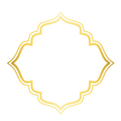 Golden Islamic Label Frame, Blank Banner with Gold Border 