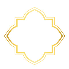Golden Islamic Label Frame, Blank Banner with Gold Border 