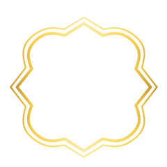 Golden Islamic Label Frame, Blank Banner with Gold Border 