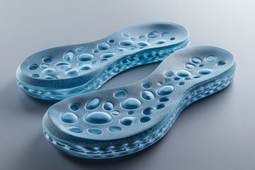 Modern, transparent insoles designed for enhanced comfort and support during physical activity