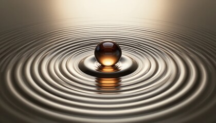 Rippling water droplet impact natural environment high-quality image tranquil scene close-up perspective water dynamics concept