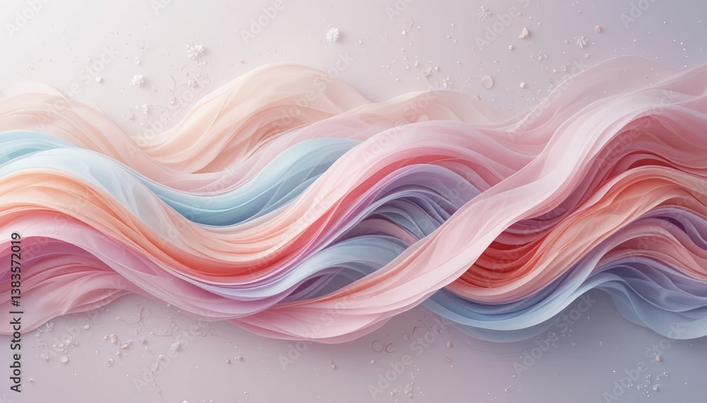 Poster flowing colors of fabric design art studio abstract composition soft textures close-up view modern a