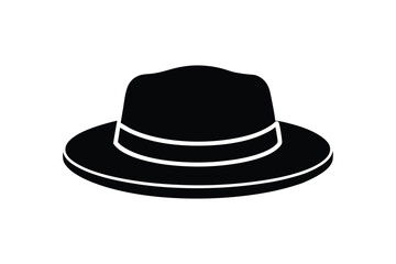 Silhouette art design of a boater hat icon illustration.eps