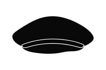 Silhouette art design of a beret hat icon illustration.eps