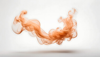 Fototapeta premium Abstract Orange Smoke Swirl Floating on White Background for Artistic Design