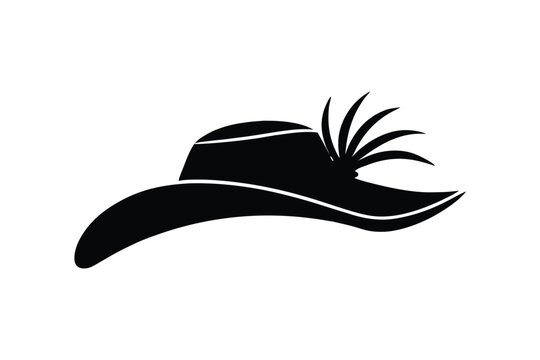 Silhouette art design of a fascinator hat icon illustration.eps