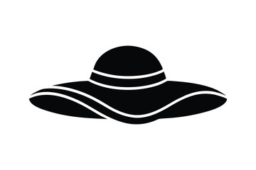Silhouette art design of a floppy beach hat icon illustration.eps