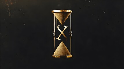 luxurious gold sandglass logo, photo. represents time, refinement, patience, and luxury, ideal for high-end brands, watchmakers, financial services, business consulting, and premium lifestyle products