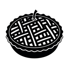Black Apple Pie Vector Silhouette Design

