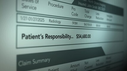 Medical Bill Debt Concept - Patients Responsibility on Procedure - Large Bill 2