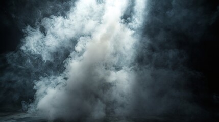 Fototapeta premium Eerie smoky scene, dark background, atmospheric lighting, for design
