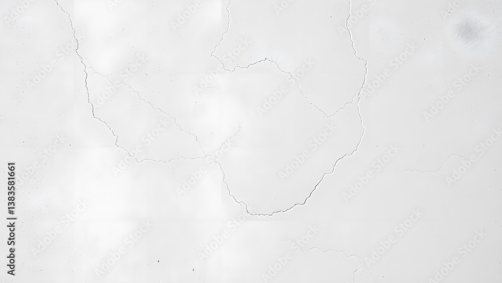 Poster abstract view of a white surface with visible cracks, highlighting texture and age gracefully.