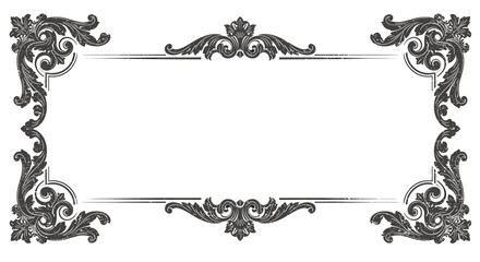 Set of Vintage Floral Frame Templates &ndash; Elegant Calligraphic Ornaments on White