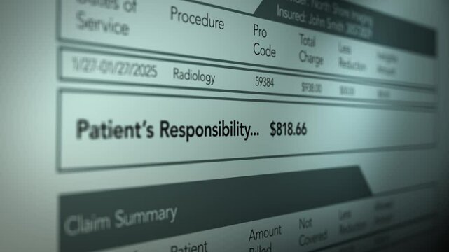 Medical Bill Debt Concept - Patients Responsibility on Procedure - Normal Bill 2