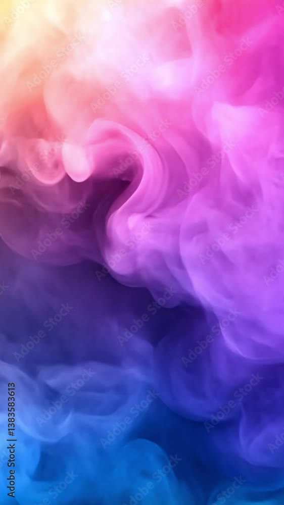 Aufkleber a dynamic animation displays swirling colorful smoke in a futuristic setting